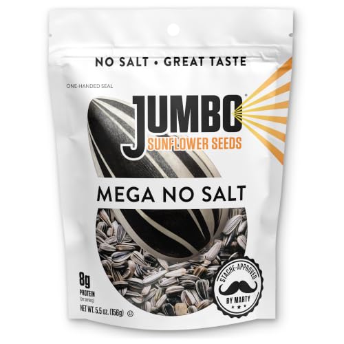 JUMBO Mega No Salt Sunflower Seeds, 5.5 oz Bags, 48 Pack