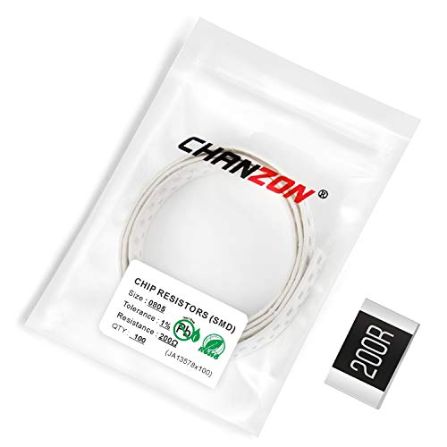 Chanzon 100pcs 0805 SMD Resistor 200 Ω ohm 1/8W 0.125W ±1% Tolerance Thick Film 200R SMT Chip Resistors Rohs Certificated