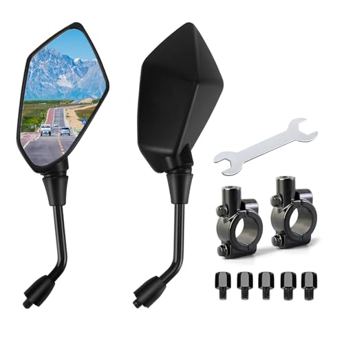 Demimoto バイクミラー M10/M8 汎用 22mm ハンドルバーミラー