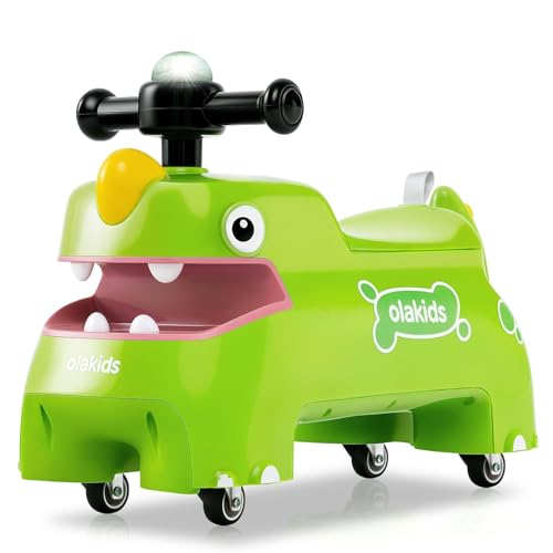 Ride on Push Car, Kids Foot-to-Floor Sliding Car with Universal Wheels, Light, Sound, Under-Seat Storage, Ride on Toy for Toddlers Boys Girls Aged 3+ Years (Green)