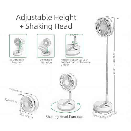 Namolit Ventilador de pedestal portátil de 9