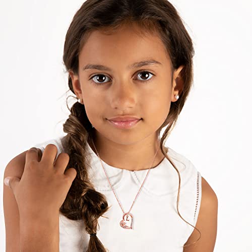 Anoup Unicorn Gifts for Girls Necklace - 14K Gold Plated Colorful CZ Heart Pendant A-Z Initial Necklaces Cute Unicorns Jewelry Birthday Gift for Girl4