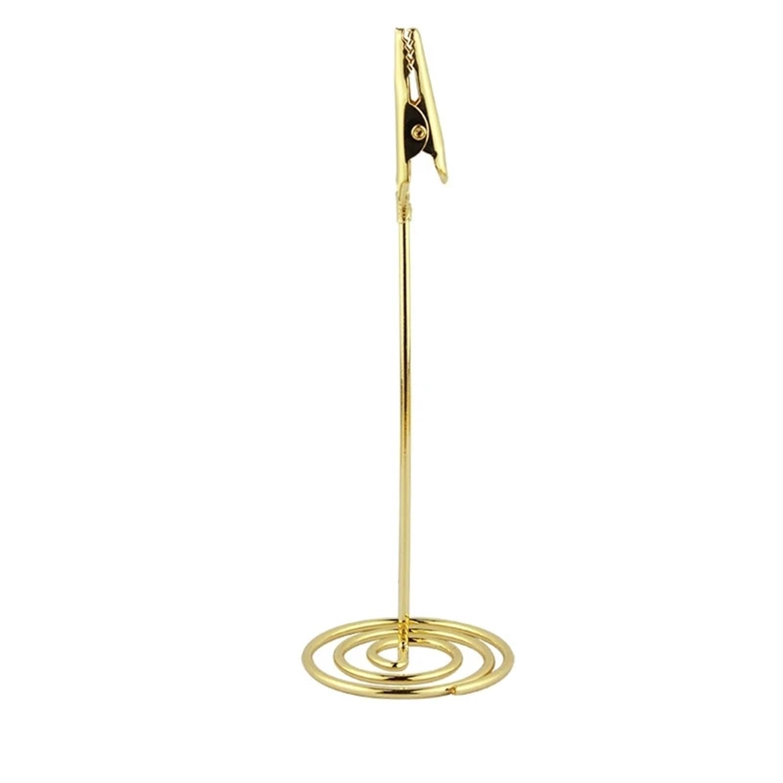 50 stücke Platzkartenhalter Memo Clip Stand Tischnummer Foto TischkartenhalTer(Gold)