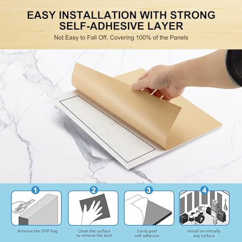 Image of Square Acoustic Wall Panels, Sound Absorbing Panels for Walls, Ceiling, Doors, 12 Pack 12 inchx12 inchx0.4 inch Self Adhesive Decorative Beige Acoustic Tiles for Recording Studio, Office, Room, Home