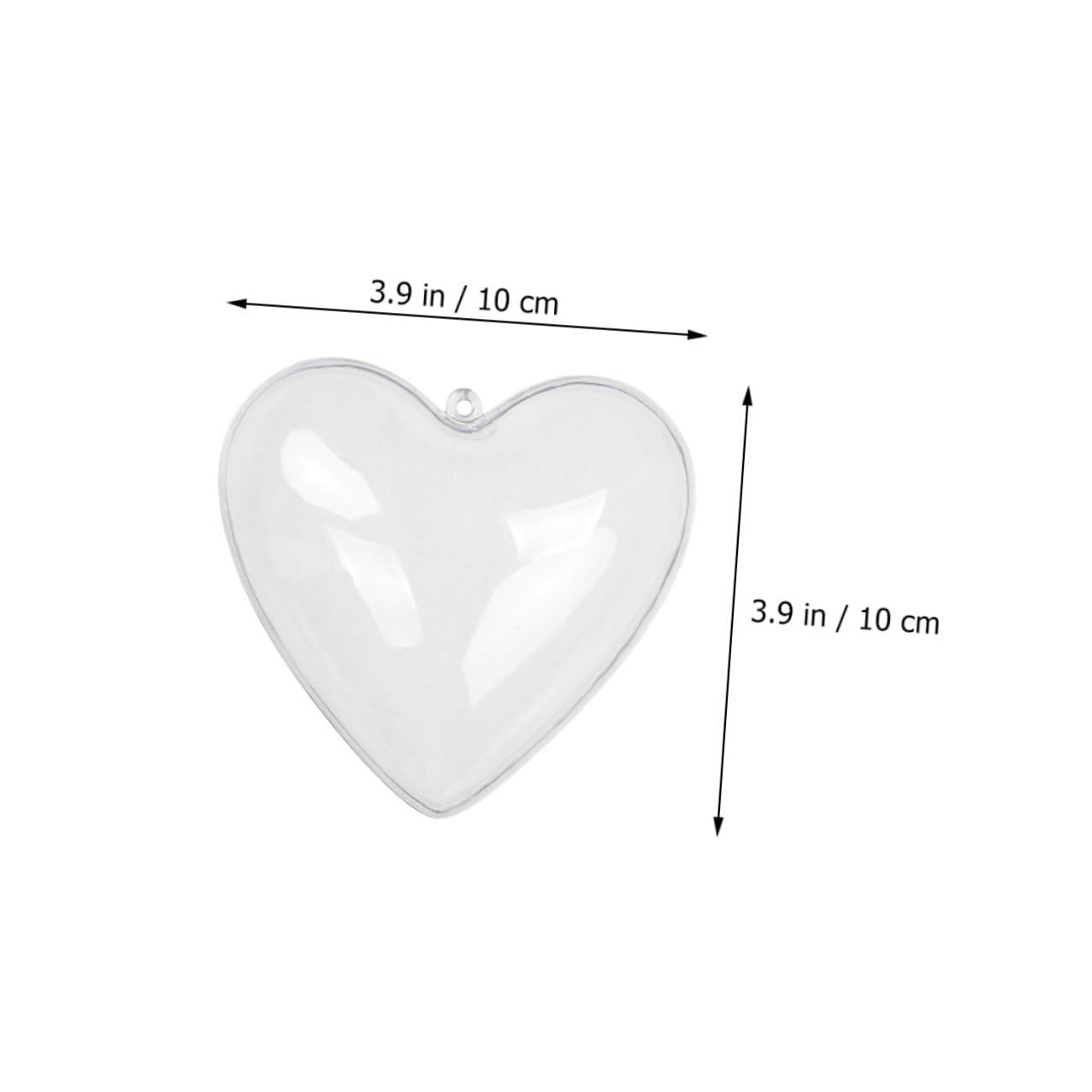 12 Piezas Bolas Colgantes de Plástico Transparente Forma de Corazón 10 Cm, Adornos Rellenable para Manualidades y Decoración Navideña, Bodas y San Valentín