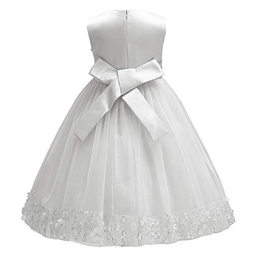 Acecharming Flower Girl Dresses for Wedding, Bridesmaid Baby Girl Pageant Elegant Lace Tulle Baptism Princess Party Dress3