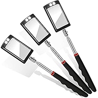 3 Pieces Telescoping Inspection Mirror Set Round Mirror Adjustable Inspection Tool For Checking Vehicle Observing Eyelashes Mouth And Small Part Extendable Retractable Inspection Tool Kit 3 Sizes - View #2