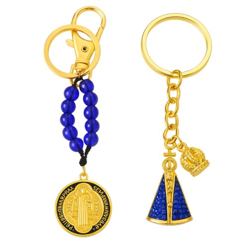 Kit Chaveiros Religiosos Premium São Bento + Nossa Senhora Aparec...