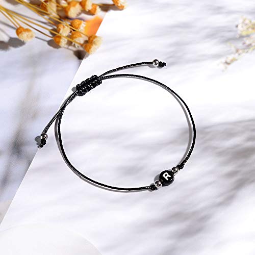 VU100 Pinky Promise Distance Matching String Initial R BFF Bracelets for 2 Women Girls Alphabet Letter Love Heart Charm Wish Couple Best Friend Friendship Mom Daughter Jewelry Gifts Mother's Day - Image 4