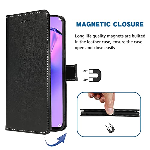 Fdcwtsh Compatible With Oppo A31/A8 Wallet Case Wrist Strap Lanyard And Leather Flip Card Holder Stand Cell Accessories Mobile Folio Purse Slot Credit Phone Cover For Oppo A 31 Women Men Black #TOP3
