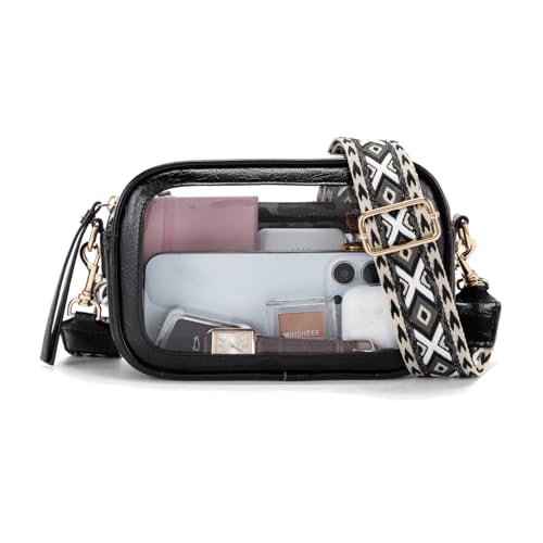 Image of Wuflyover Clear Bag for Stadium Events, Clear Crossbody Purse for Women