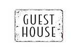 KWQDOZF Cartello per Guest House, decorazione da parete in metallo per interni o esterni, 8x12 pollici