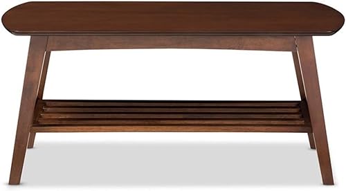 Miniatura 3 de Baxton Studio Sacramento Mid-Century - Mesa de centro moderna de estilo escandinavo, nogal oscuro