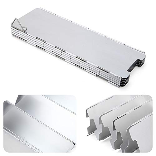 Batdiyow 10 Plates Ultralight Folding Outdoor Stove Windscreen Aluminum Camping Stove Windshield Lightweight With Carrying Bag For Camping Picnic Backpacking Cooking #TOP5
