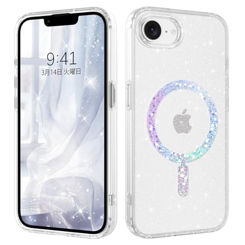 DUEDUE iPhone 16E �P�[�X �}�O�l�b�g���� �L���L�� �N���A �A�C�t�H�� 16E �P�[�X MagSafe�Ή� ���C�����X�[�d�\ ���� �S�ʕی� �w��h�~ �ϏՌ� ���ϖh�~ ������� �y�� �ϏՌ� ����h�~