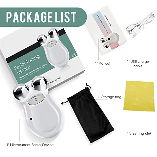 2023 New Microcurrent Face Device Roller,Lift The Face And Tighten The Skin Usb Mini Microcurrent Face Lift Skin For Facial Wrinkle Remover Toning Device(White) #TOP7