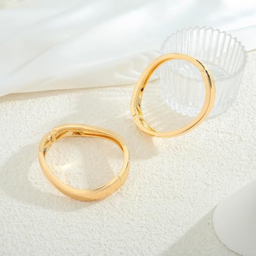 Gold Bracelet for Women With Wave Bracelet Fashionable Adjustable Twisted Cuff Chunky Bracelets Set Gold Bangle Bracelets Jewelry Gift Two Pcs4
