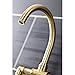 Kingston Brass KS2337KL Whitaker Industrial Style Bridge Kitchen Faucet with Brass Sprayer, Brushed Brass