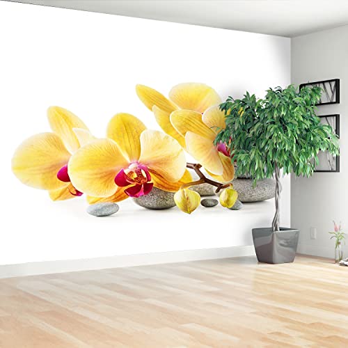 Papier Peint Camouflage Orchidée Jaune 208x146cm Grand Format - 3