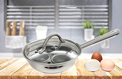 Maggopan Stainless Steel Egg Poachers Cookware Set 4 Nonstick Silicone Egg Poacher Cups 8 Inch Induction #TOP5