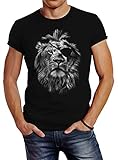 t shirt print herren cooles Herren T-Shirt mit Löwen-Kopf Augenklappe Print Design der Marke Neverless