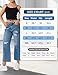 Leisureperiod Barrel Jeans Women Stretchy Fabric & Ripped Style Wide Leg Ankle Pants, Suit for Midsize Woman Everyday Casual Wear Fashion Blue M