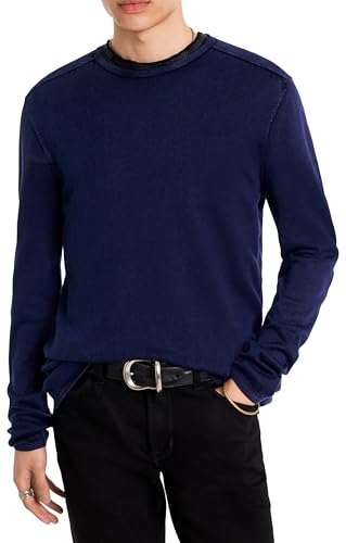 John Varvatos Men's Walter Long Sleeve Crew Neck in Acid Wash