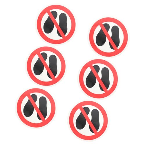 NIYANGLE 6 piezas Pegatinas de Advertencia Redondas No Pise de Vinilo Resistente para Señalización de Seguridad Superficies Planas Fáciles de Aplicar y Remover para Almacenes y Fábricas