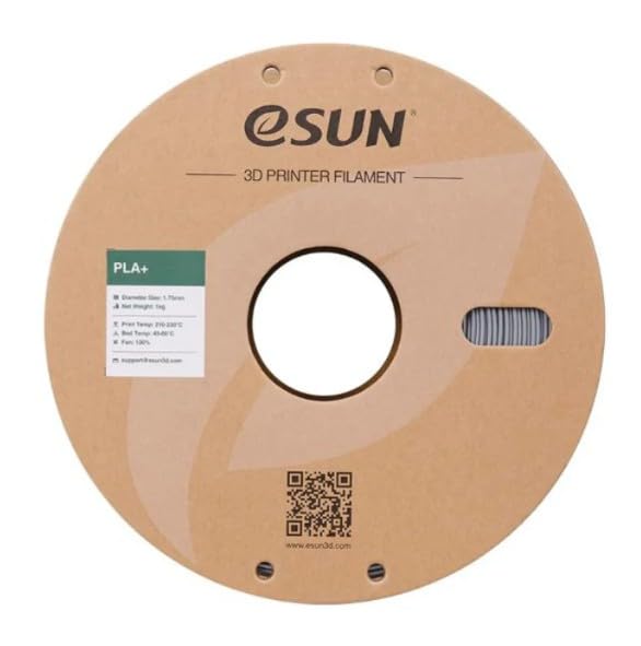 Image of eSUN PLA+ 3D Printing Filament 1.75mm High Speed Filament Speedy PLA Plus for Fast Printing, Dimensional Accuracy + /- 0.03mm, 1KG (2.2 LBS) Silver