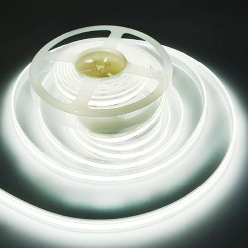 Image of LED Strip Lights COB 16.4ft AC110-130V Waterproof IP68 Daylight White 6500K | Dimmable 30000LM Super Bright 1200 LEDs / 2 Times Brightness Than 12V COB Strip Lights Tape Ribbon / Kitchen Cabinet Lighting