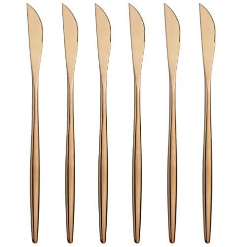 Juego De 6 Cuchillos De Cena De Acero Inoxidable, Juego De Vajilla De Cuchillos De Carne...