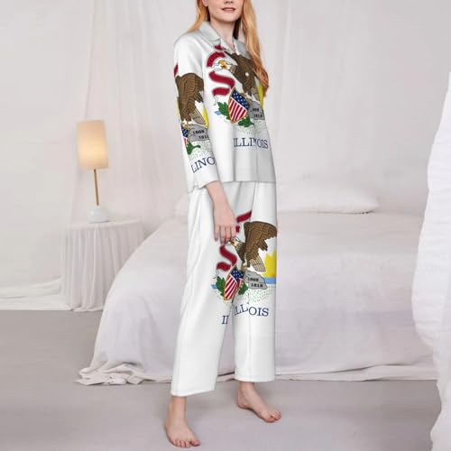 Pyjama Illinois femmes ensemble chaud manches longues bas complet - 4