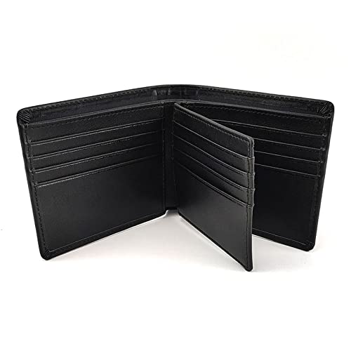 TJHRJTY Billeteras para Hombre Billetera de Cuero Genuino Hombres clásico Negro Suave napa Breve Bolso RFID Bloquear titulares de Tarjetas de crédito Masculinas(Schwarz)