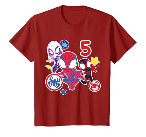 Kinder Marvel Spidey and His Amazing Friends 5 Year Old Birthday T-Shirt