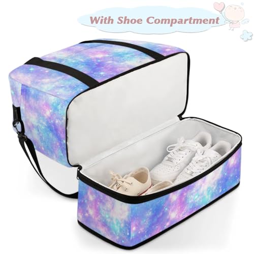 Large Weekender Overnight Bags Galaxy Colorful Abstract Travel Duffel Bag for Women Men Gym Bag With Shoe Compartment Foldie Travel Tote Bag Carry On Personal Item Bag for Travel Gym Sports4