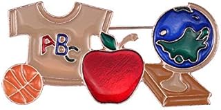 Spilla T-Shirt Rossa Mela di Nuovo Arrivo E Perni in Metallo Smaltato Globo per Borse per Bambini per Studenti