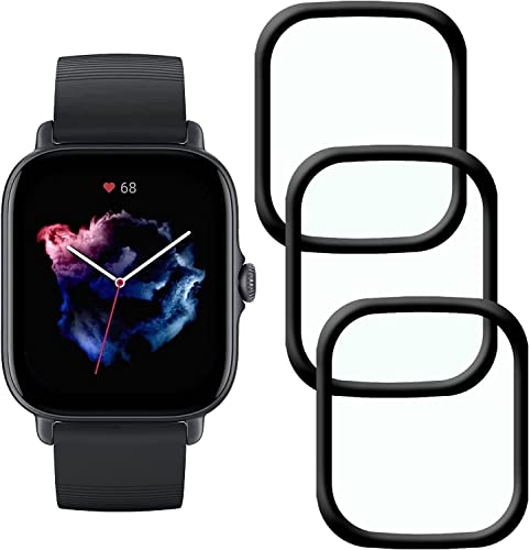 Kelolin Screen Protectors Compatible with Amazfit GTS 3.3D Curved Edges, Scratch-Resistant, Anti-Bubble