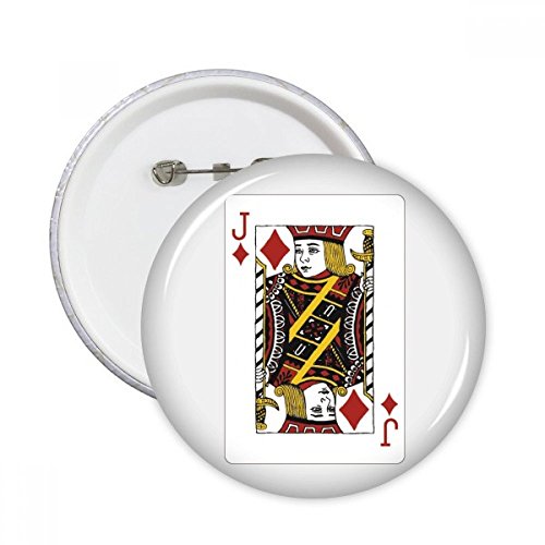Pins Rond Diamant J Cartes à Jouer Grand Badge de Décoration pour Vêtements et Vestes Multicolore L
