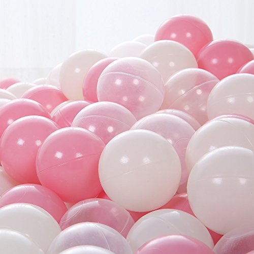 PlayMaty Ball Pit Balls - 2.36inches Phthalate&BPA Free Plastic Ocean Colour Play Balls for Kids Toddlers and Babys for Playhouse Play Tent Playpen Pool Party Decoration Pack of 70 (Pink)