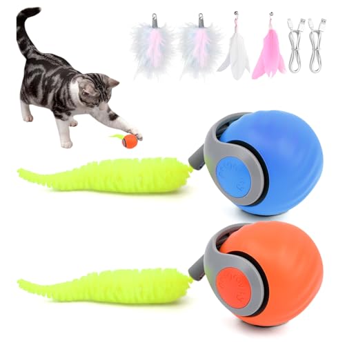 Ravionell 2-Pack Cat Interactive Balls Turbo Tail 3.0