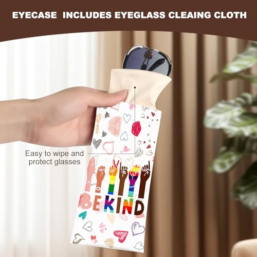 Image of Anikathy 2Pcs Sunglass Eyeglass Glasses Case Soft PU Leather with Cleaning Cloth Portable Glasses Pouch Bag for Men Women