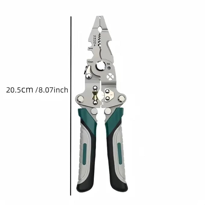 Image of OG All in 1 Multifunction Stainless Steel Wire Stripper /Wire Crimping Tool, Wire Cutter, Wire Crimper, Cable Stripper, Wiring Tools and Multi-Function Hand Tool, Green