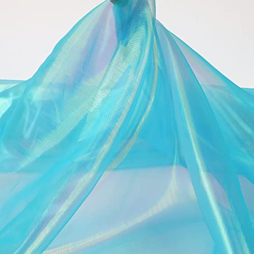 Organza bleu cyan transparent de 9m pour décoration de mariage