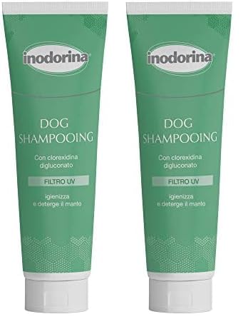 INODORINA Champú para Perros de Clorhexidina Higienizante (250 ml). Champú Natural para Cachorros de Glicerina Protector de Pelaje y para Activar Brillo (Paquete de 2)