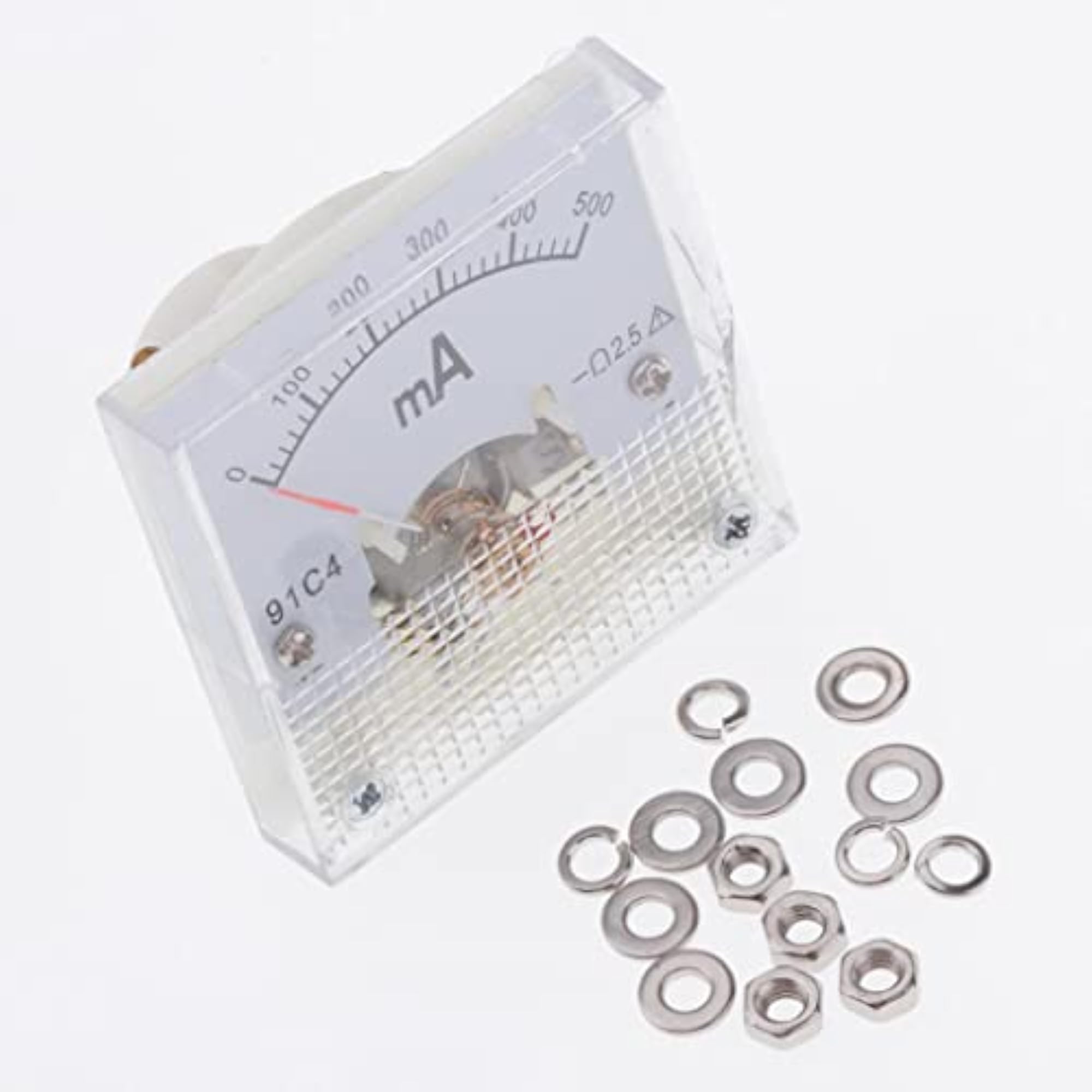 DC Ammeter Analog Panel Meter Gauge for 0-500mA Current Measurement
