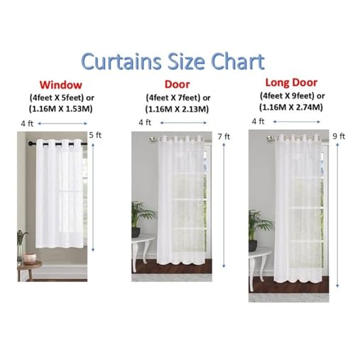 Image of Home Sizzler Ginkgo Leaf Eyelet Polyester Semi-Transparent Long Door Curtains - 9 Feet, Pack of 2, Olive