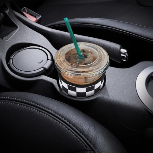 Image of YR Reusable Neoprene Insulator Sleeve for Iced Coffee Cups, 3 Pack Coffee Coolies sleeves for Iced & Hot Drinks, Cold Beverage Cooler Compatible with Starbucks Coffee and More (Checkerboard Pattern)