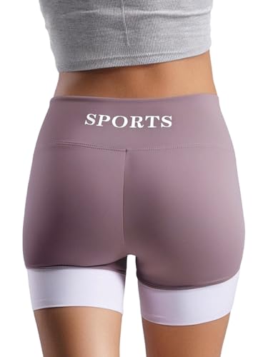 Kids Girls Workout Yoga Shorts High Waist Stretchy Cycling Shorts Bike Fitness Gym Bottoms2