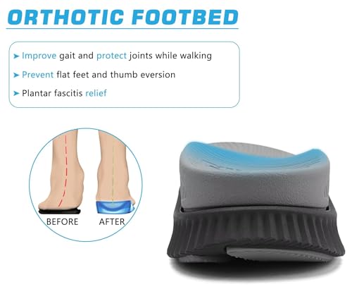 Image of KuaiLu Mens Hiking Sandals with Arch Support Orthopedic Walking Recovery Sandals for Plantar Fasciitis Open Toe Summer Athletic Sport Comfortable Cushion Breathable Outdoor Water Sandals Size7-13