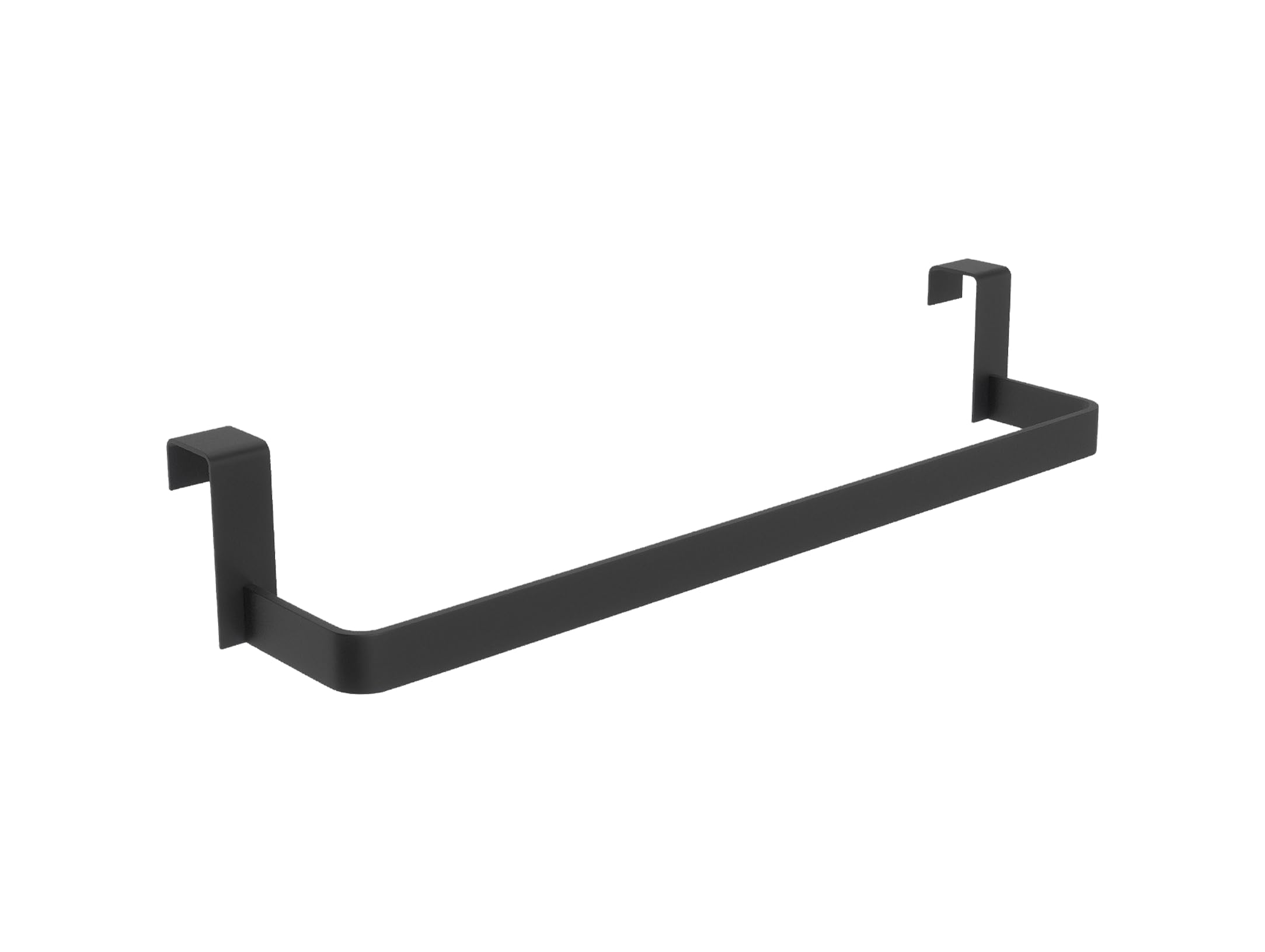 IMEX - Toallero Negro para Baño sin Taladro | Toallero Adhesivo para Mueble de Baño en Acero Inoxidable S.304 | Resistente a Humedad y Corrosión | Doble Sistema de Fijación (Atornillado o Pegado)